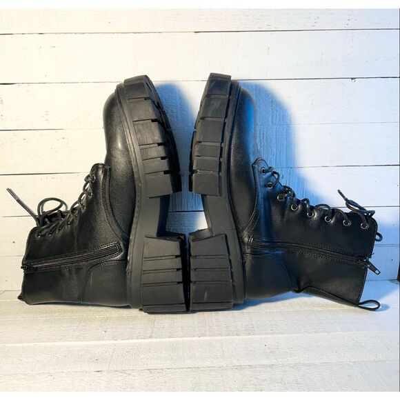 Madden Girl Black Platform Combat Boots Lug Sole Chunky Goth Grunge Booties 7 - Picture 6 of 7